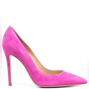 NWOB Sz 40 Pink Suede Gianvito Rossi Pumps 4” Heel